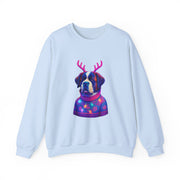 Saint Bernard with Reindeer Antlers sweatshirt | Holiday Dog Sweater Design