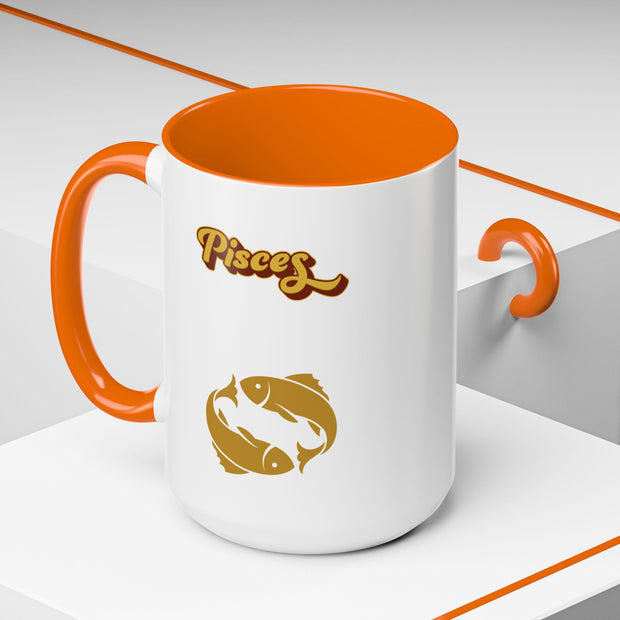 'Pisces' Zodiac Accent Coffee Mug