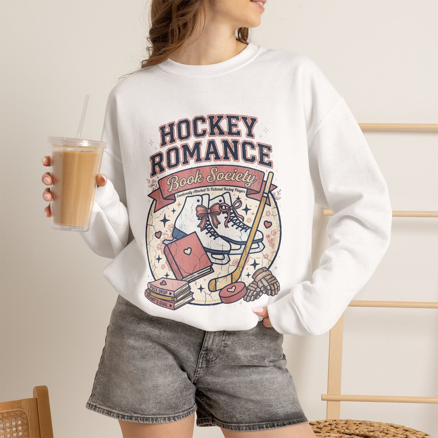 Hockey Romance Sweatshirt, Booktok Hockey Romance Crewneck, Romance Reader Sweatshirt, Cozy Hockey Book Girly Gift