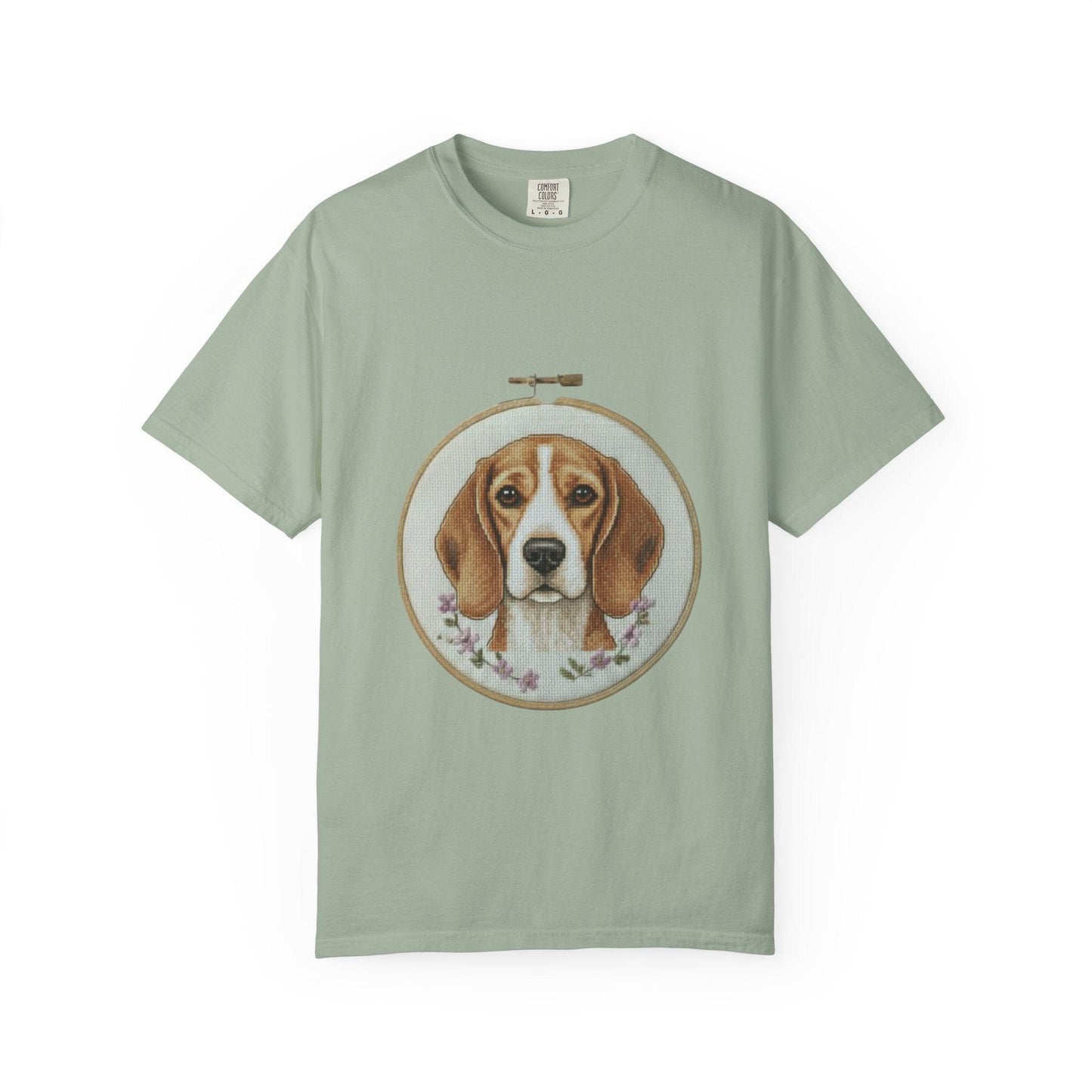 Beagle Portrait Embroidery Hoop T-shirt | Dog Art Tee