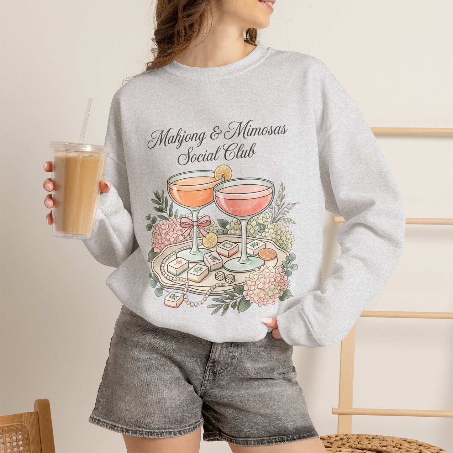 Mahjong & Mimosas Sweatshirt, Mahjong Club Crewneck, Brunch Girl Pullover