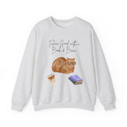'Feline Good With A Book & Brew' Unisex Crewneck Sweatshirt