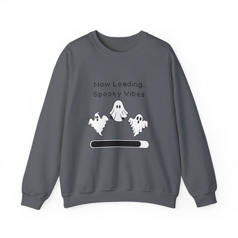 'Now Loading..Spooky Vibes' Unisex Crewneck Sweatshirt