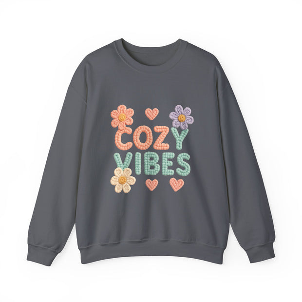 Cozy Vibes Sweatshirt - Perfect for Relaxing, Gifts, Spring Fashion, Casual Wear, Family Gatherings