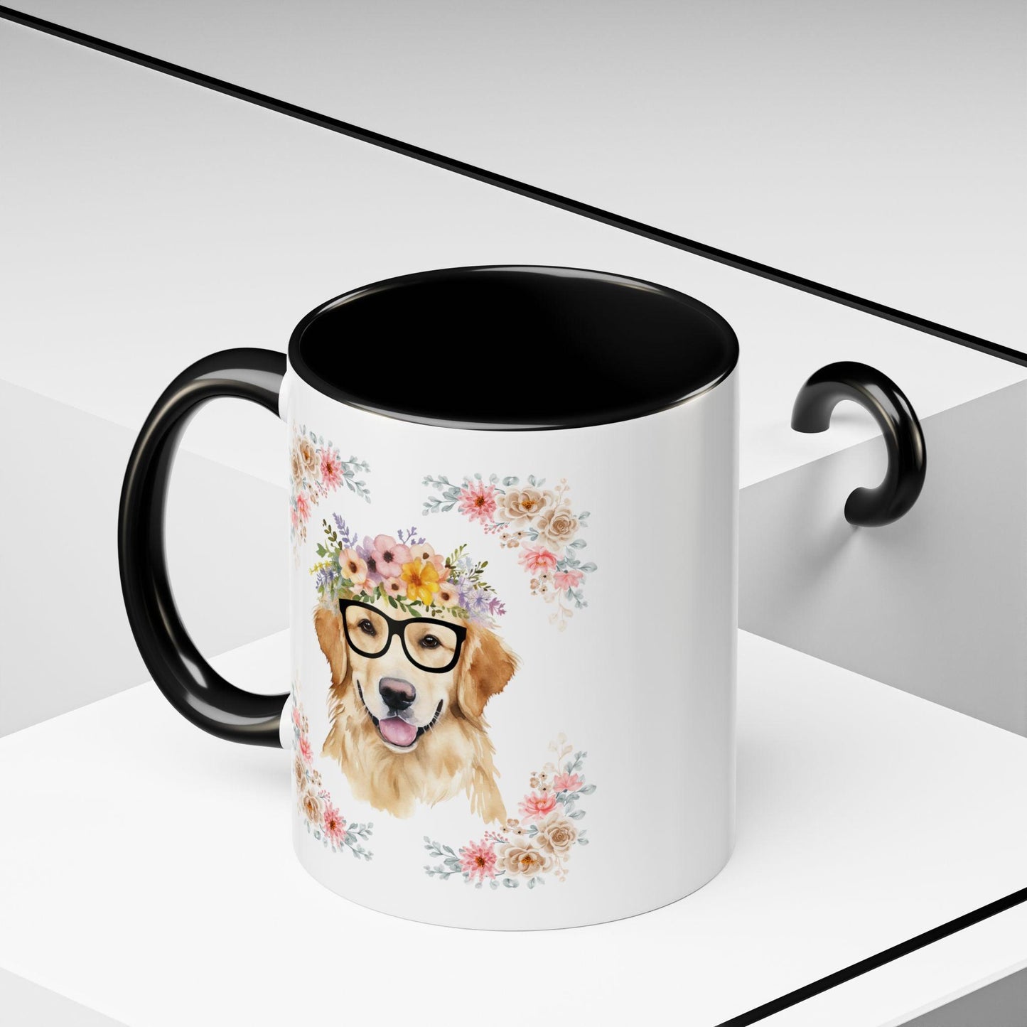 Geeky Goddess Golden Retriever Accent Coffee Mug