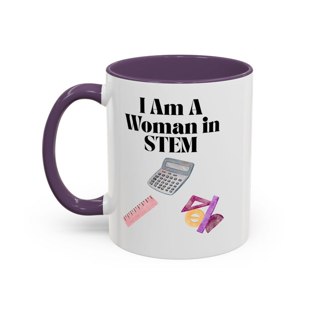 'I Am A Woman In STEM' Accent Coffee Mug