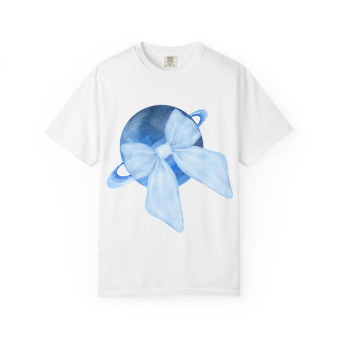 Blue Saturn Wrapped In Blue Bow Unisex T-Shirt