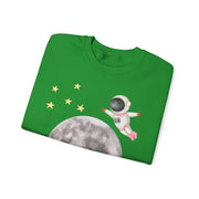 Astronaut Flying To The Moon Unisex Crewneck Sweatshirt