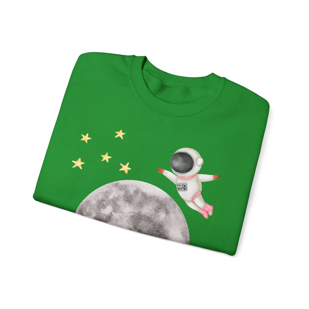 Astronaut Flying To The Moon Unisex Crewneck Sweatshirt