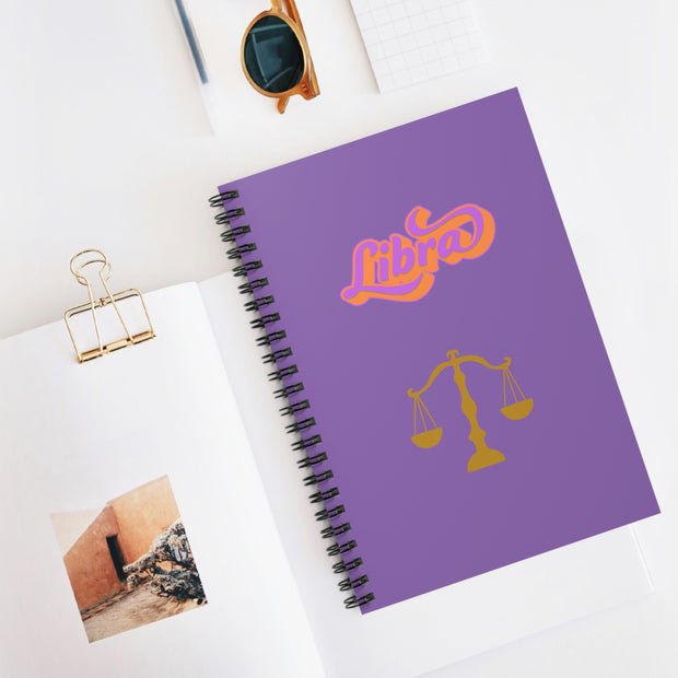 'Libra' Zodiac Spiral Notebook