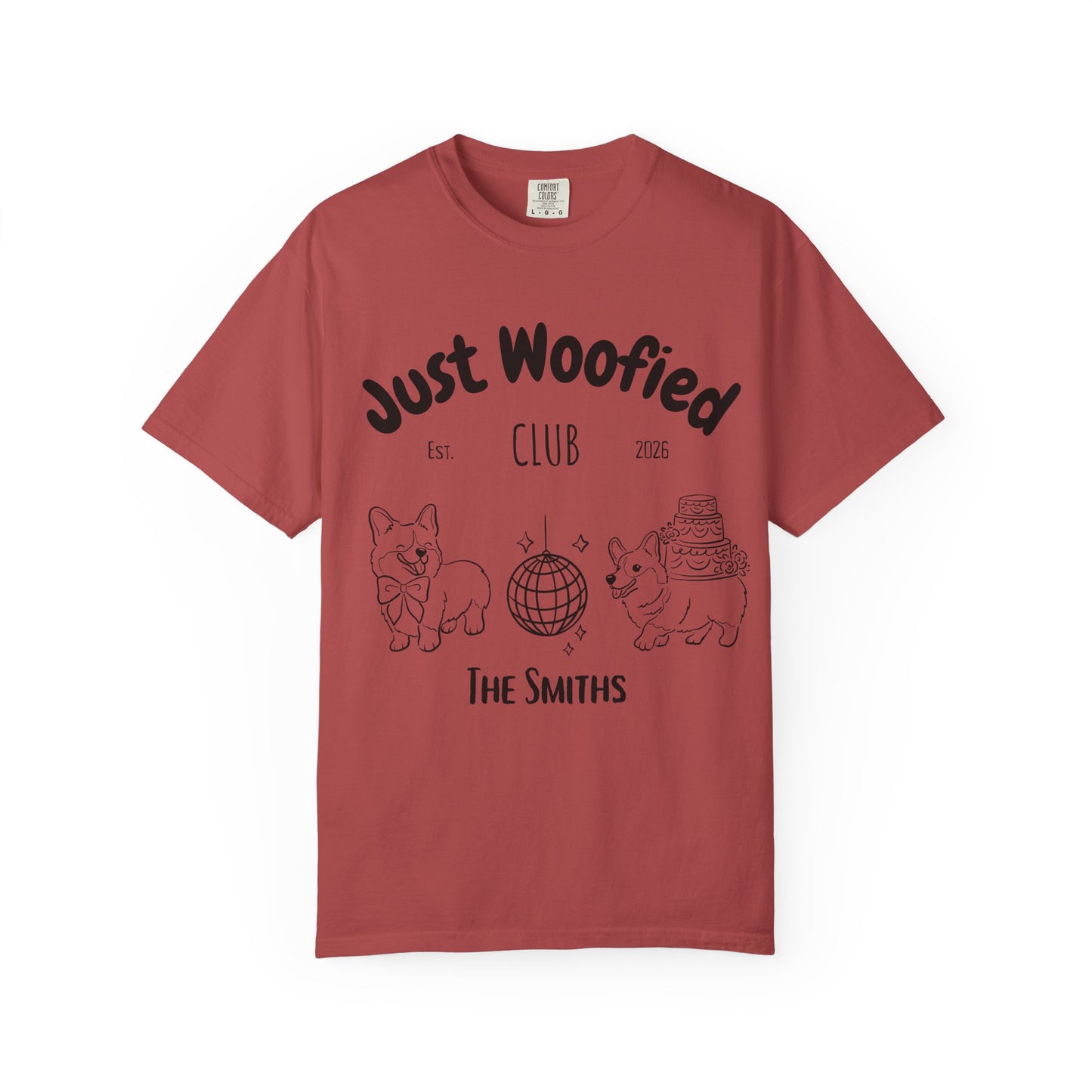 Just Married Dog Wedding Shirt Newlywed Couple Matching T-Shirt Comfort Colors Mr And Mrs Tee Just Woofied Honeymoon Gift For Bride Groom