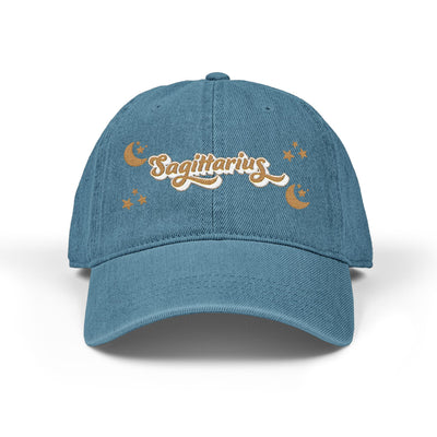 'Sagittarius' Denim Embroidered Cap