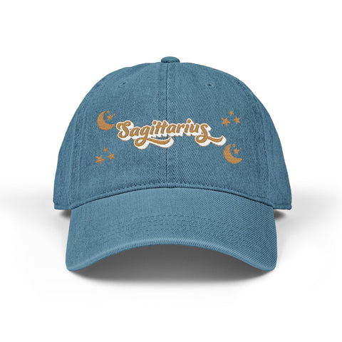 'Sagittarius' Denim Embroidered Cap