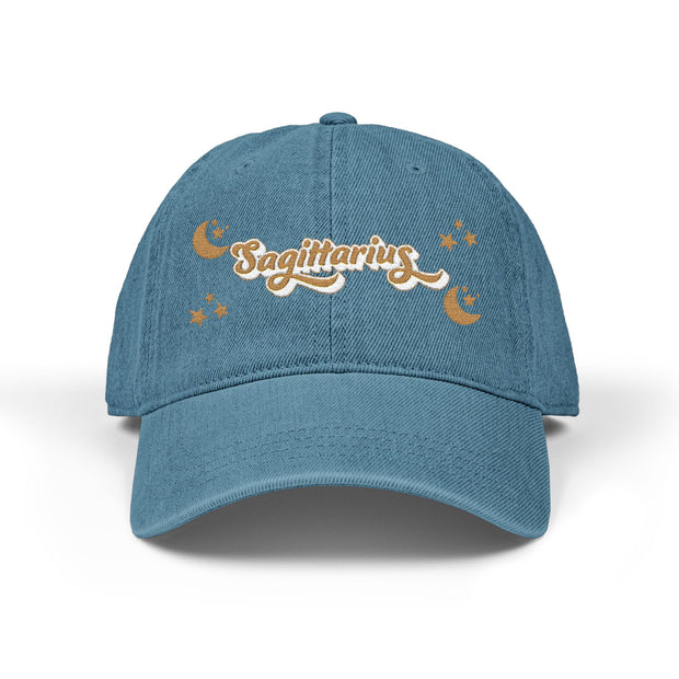 'Sagittarius' Denim Embroidered Cap