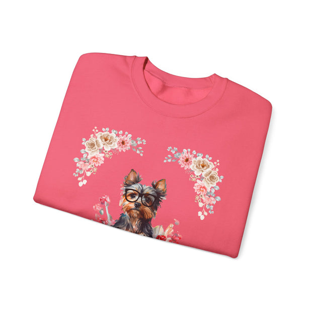 Geeky Goddess Yorkie Unisex Crewneck Sweatshirt