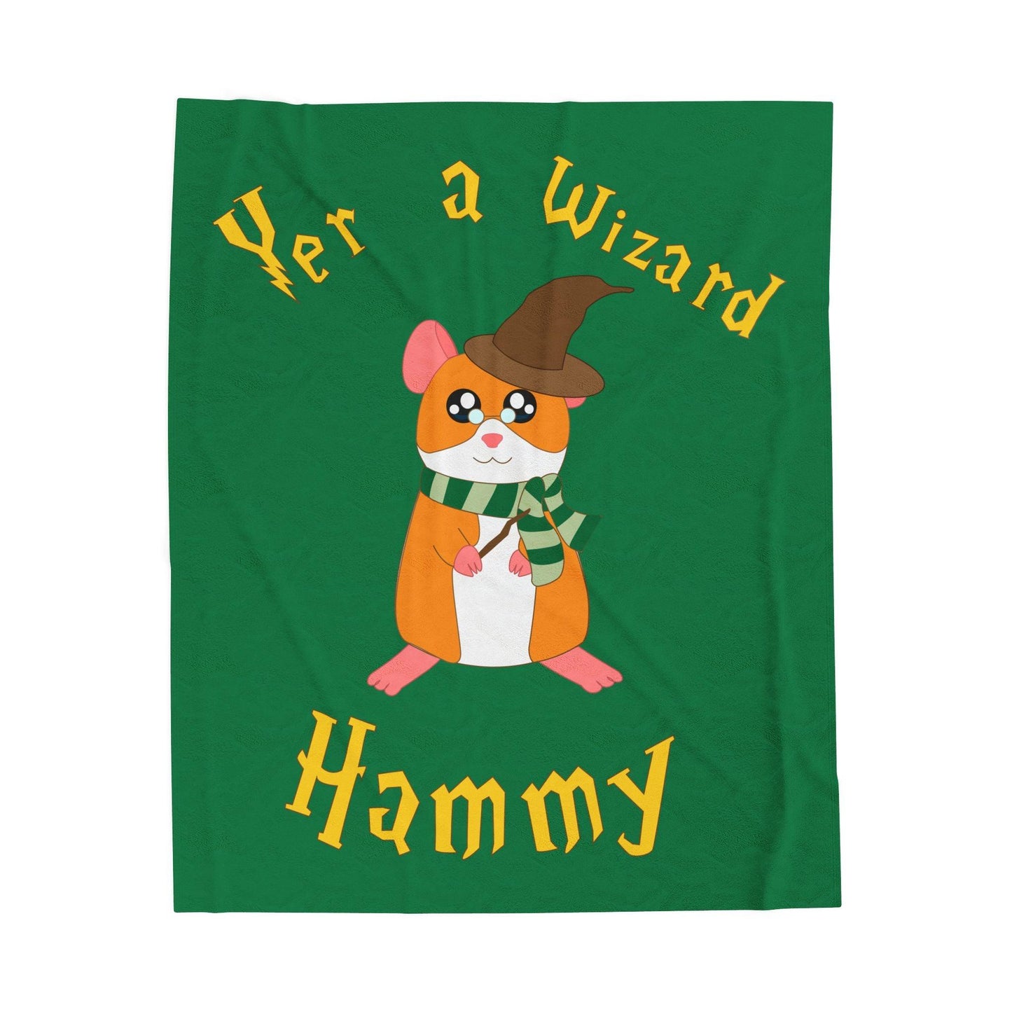 Yer a Wizard Hammy Velveteen Plush Blanket | Cute Hamster Wizard Illustration