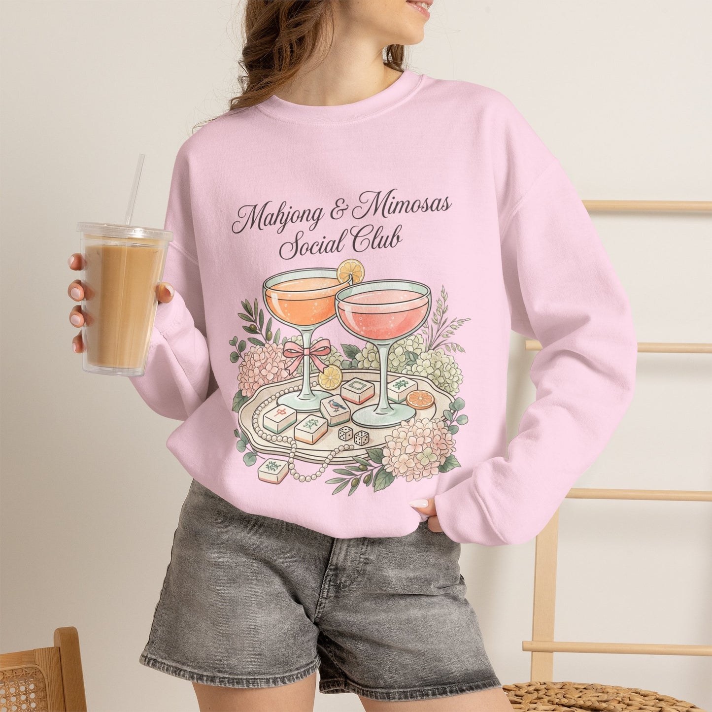 Mahjong & Mimosas Sweatshirt, Mahjong Club Crewneck, Brunch Girl Pullover
