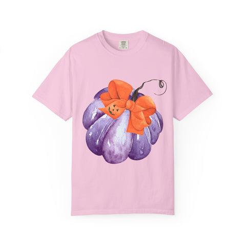 Purple Pumpkin Wrapped In A Bow Unisex T-Shirt
