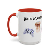 'Game On, Coffee First' Accent Coffee Mug