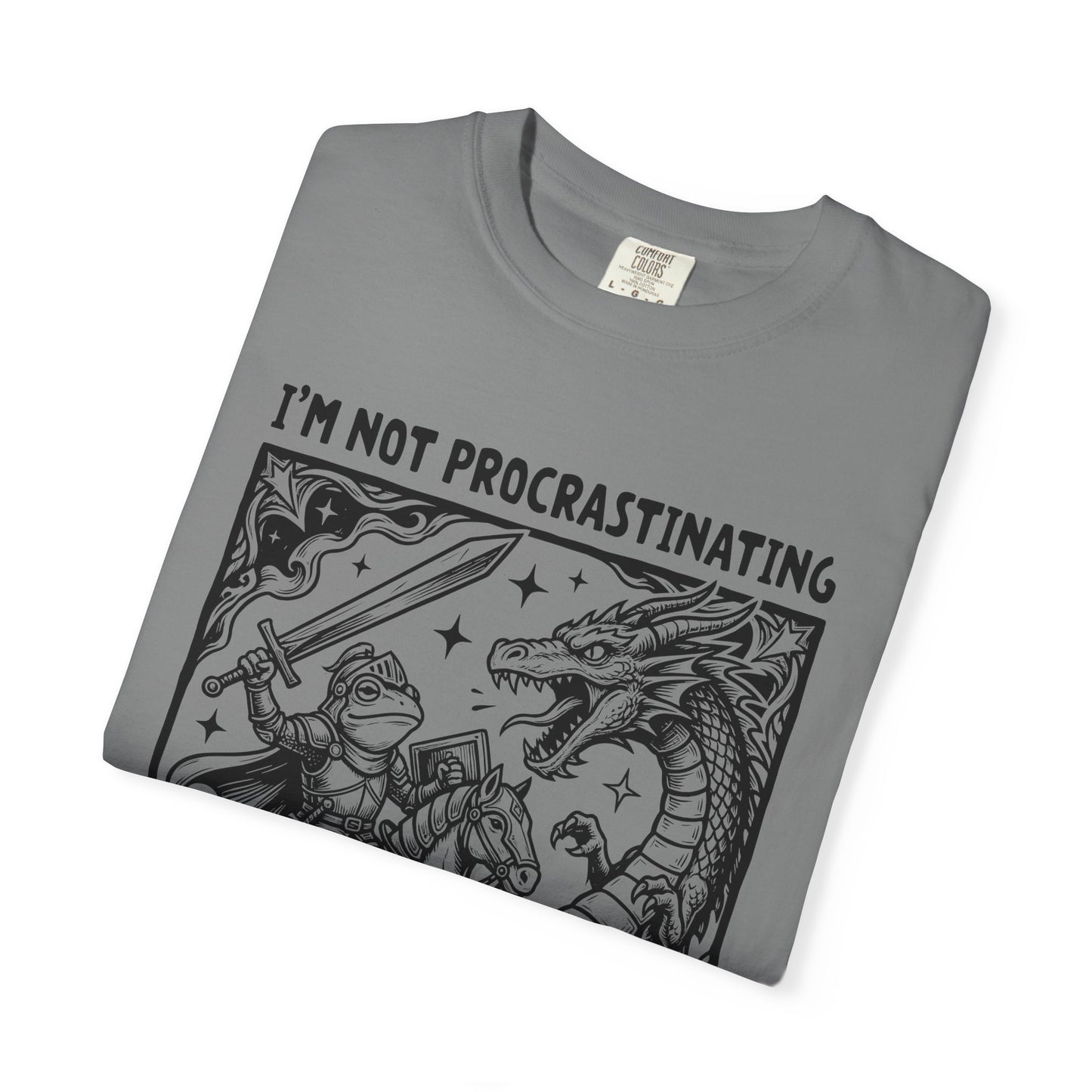 I'm Not Procrastinating I'm Doing Side Quests T-Shirt, Funny Gamer Tee, RPG Knight vs Dragon Shirt, Fantasy Gaming Graphic T-Shirt, Nerd Gift