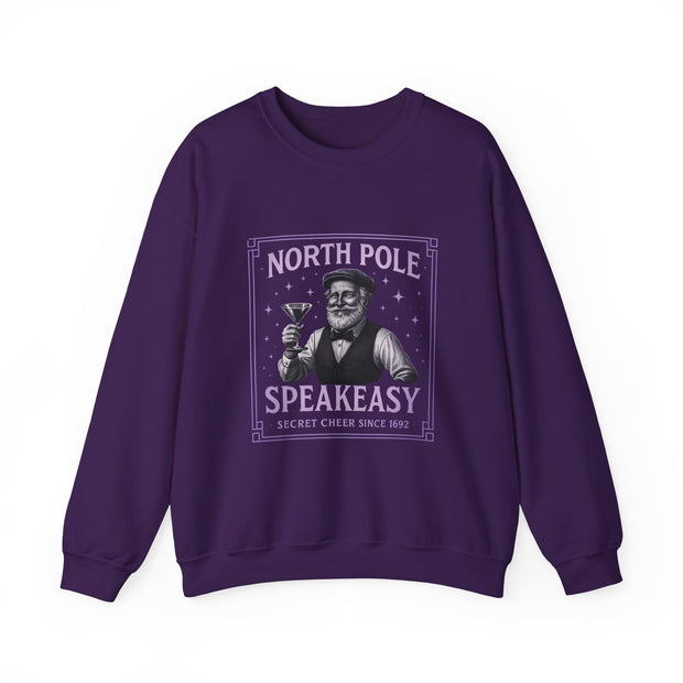 North Pole Speakeasy Crewneck Sweatshirt | Cozy Holiday Gift | Winter Wear | Christmas Sweatshirt | Unisex Comfy Apparel