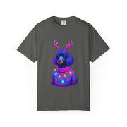 Poodle with Antlers in Light-Up Sweater T-Shirt | Neon Holiday Dog Design