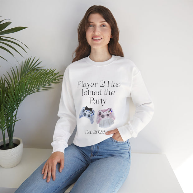 'Player 2 Has Joined The Party' 'Est. 2026' Unisex Crewneck Sweatshirt