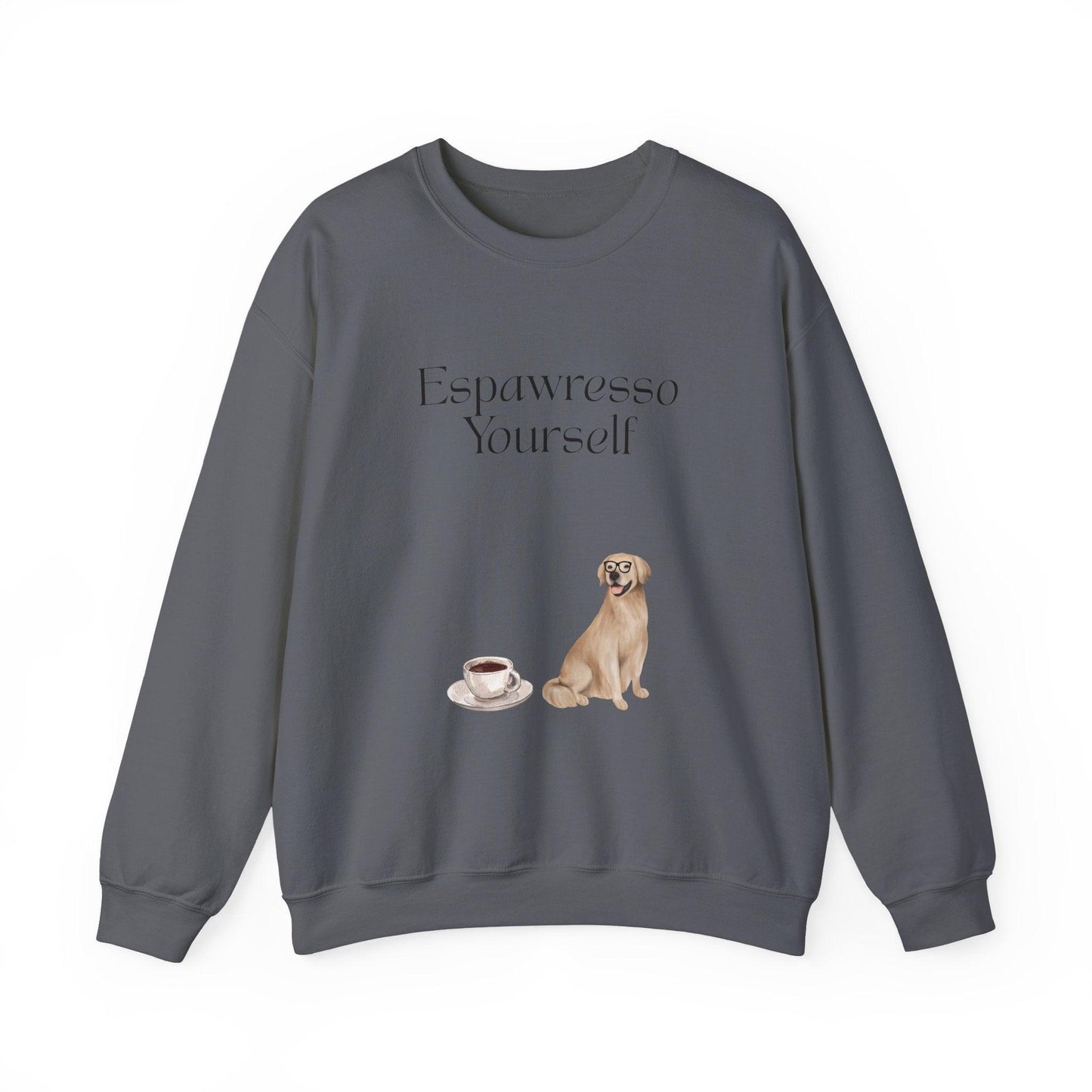 'Espawresso Yourself' Golden Retriever Unisex Crewneck Sweatshirt