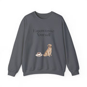 'Espawresso Yourself' Golden Retriever Unisex Crewneck Sweatshirt