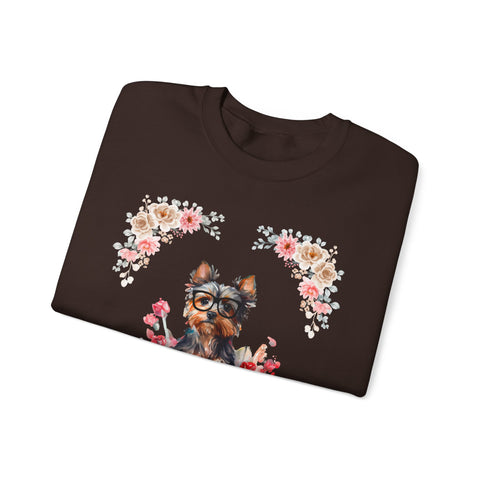 Geeky Goddess Yorkie Unisex Crewneck Sweatshirt