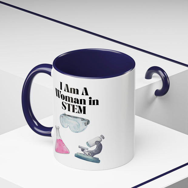 'I Am A Woman In STEM' Scientist Accent Coffee Mug