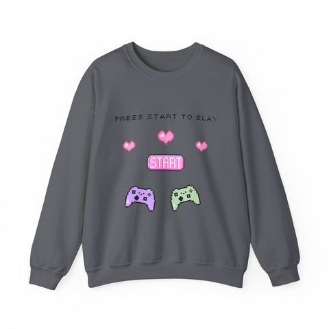 'Press Start to Slay' Unisex Crewneck Sweatshirt