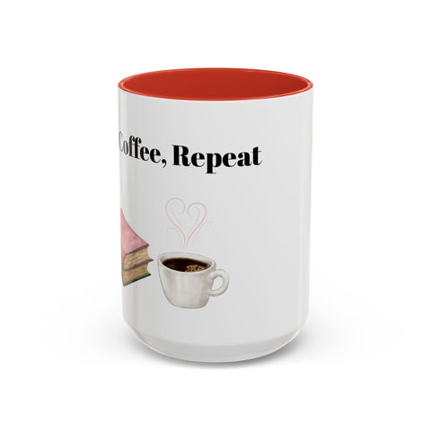 'Books, Coffee, Repeat' Accent Coffee Mug
