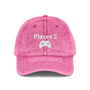 'Player 2' Vintage Embroidered Cap