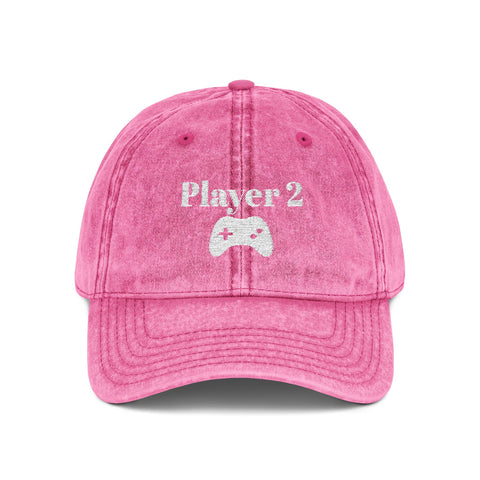 'Player 2' Vintage Embroidered Cap