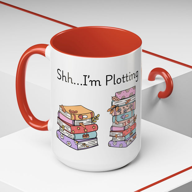 'Shhh...I'm Plotting' Accent Coffee Mug