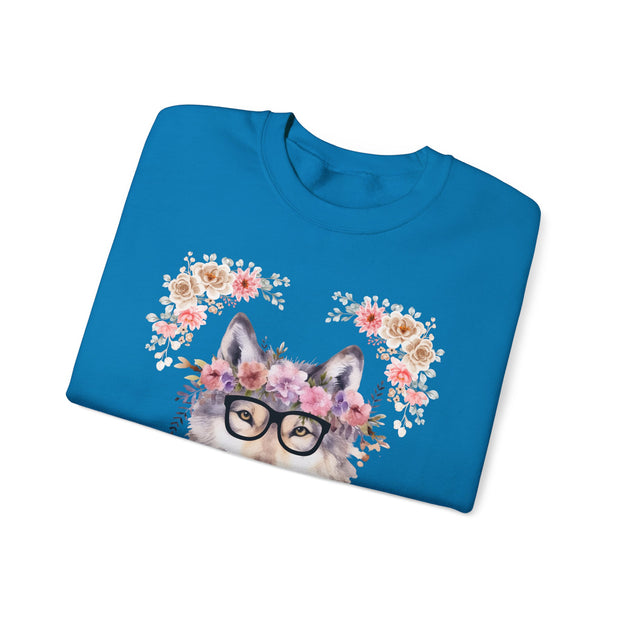 Geeky Goddess Wolf Unisex Crewneck Sweatshirt