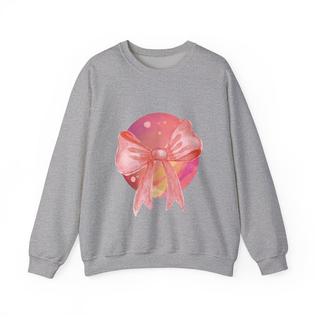 Pink/Yellow Planet Wrapped In A Bow Unisex Crewneck Sweatshirt