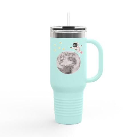 Astronaut Flying To The Moon Insulated Travel Mug, 40oz