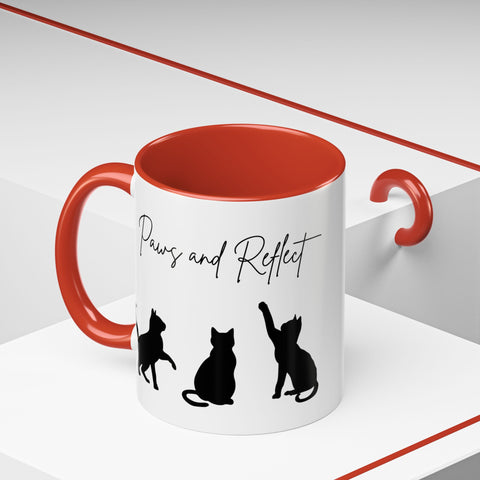 'Paws and Reflect' Cats Accent Coffee Mug