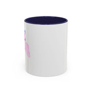 Blue Saturn Wrapped In A Pink Bow Accent Coffee Mug