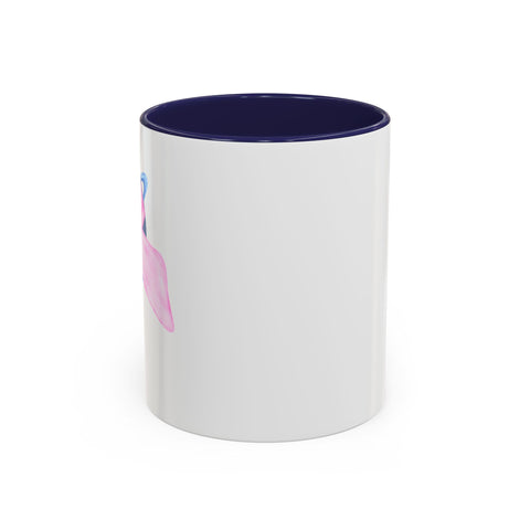 Blue Saturn Wrapped In A Pink Bow Accent Coffee Mug