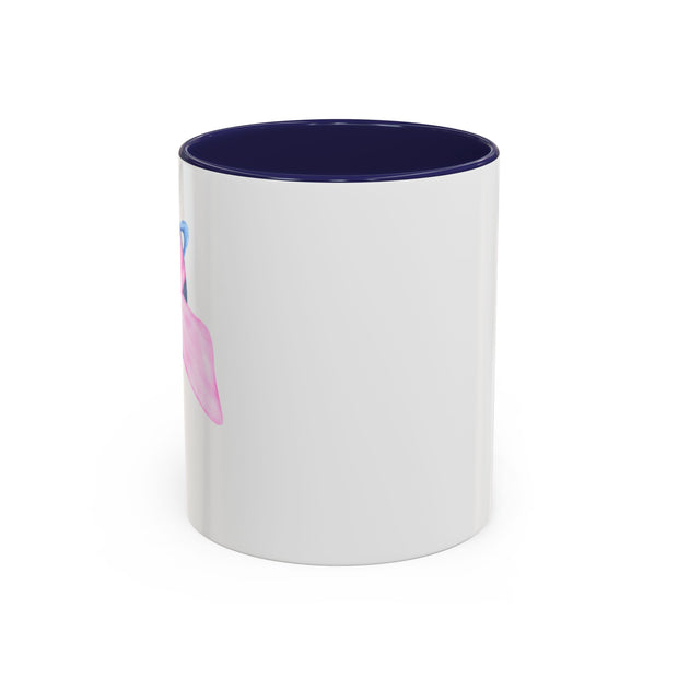 Blue Saturn Wrapped In A Pink Bow Accent Coffee Mug