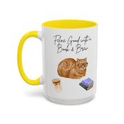 'Feline Good With A Book & Brew' Accent Coffee Mug