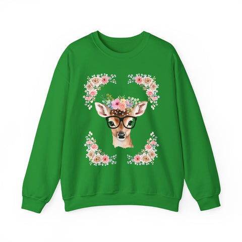 Geeky Goddess Deer Unisex Crewneck Sweatshirt