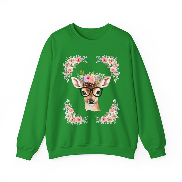 Geeky Goddess Deer Unisex Crewneck Sweatshirt