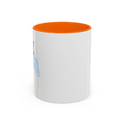 Blue Saturn Wrapped In A Blue Bow Accent Coffee Mug