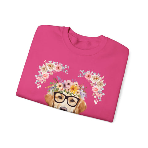 Geeky Goddess Golden Retriever Unisex Crewneck Sweatshirt