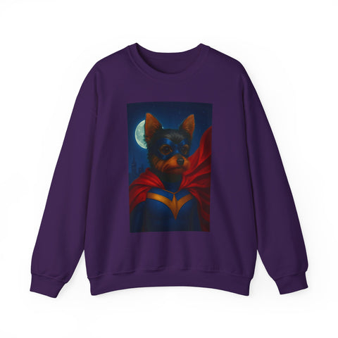 Superhero Yorkie Dog Sweatshirt, Cozy Animal Lover Crewneck, Pet Tribute Apparel, Unique Gift for Dog Lovers, Perfect for Casual Outings