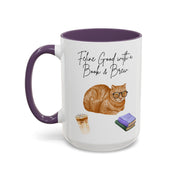 'Feline Good With A Book & Brew' Accent Coffee Mug